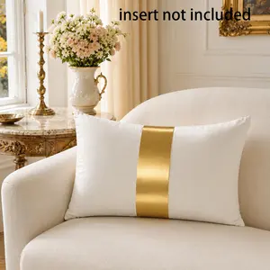 Luxury Gold Patchwork Pillow Cover, 40x60cm, Durable All-Season, Home Use, Suitable for Sofa, Living Room, Bedroom, Bed