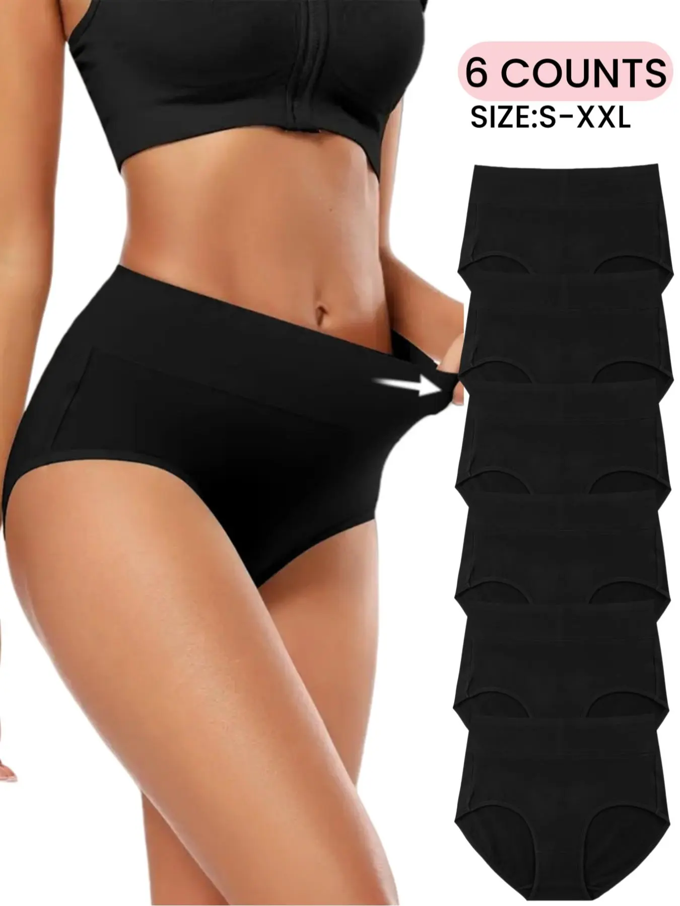 Women's Solid Color High Waist Panty, High Waist Underbriefs, Breathable Comfortable Seamless Knicker for Daily Wear, Women's Underwear for All Seasons, High Waisted Underwear, High Rise Panties