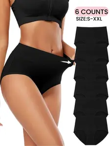 Women's Solid Color High Waist Panty, High Waist Underbriefs, Breathable Comfortable Seamless Knicker for Daily Wear, Women's Underwear for All Seasons