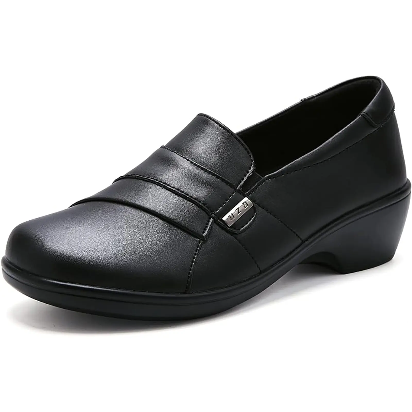 Cute Sequin Fabric Wedge Loafers for Women, Comfortable Round Toe Slip-On Shoes with Arch Support for Work & Standing All Day