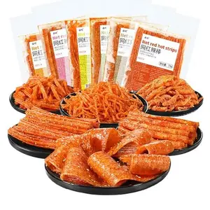 Spicy Strips,Latiao,6 Packs Chinese Spicy Sticks,Chinese Classic Piquancy Leisure Latiao Snack Individual Package(2.4 ounces perpack) (Latiao-M)