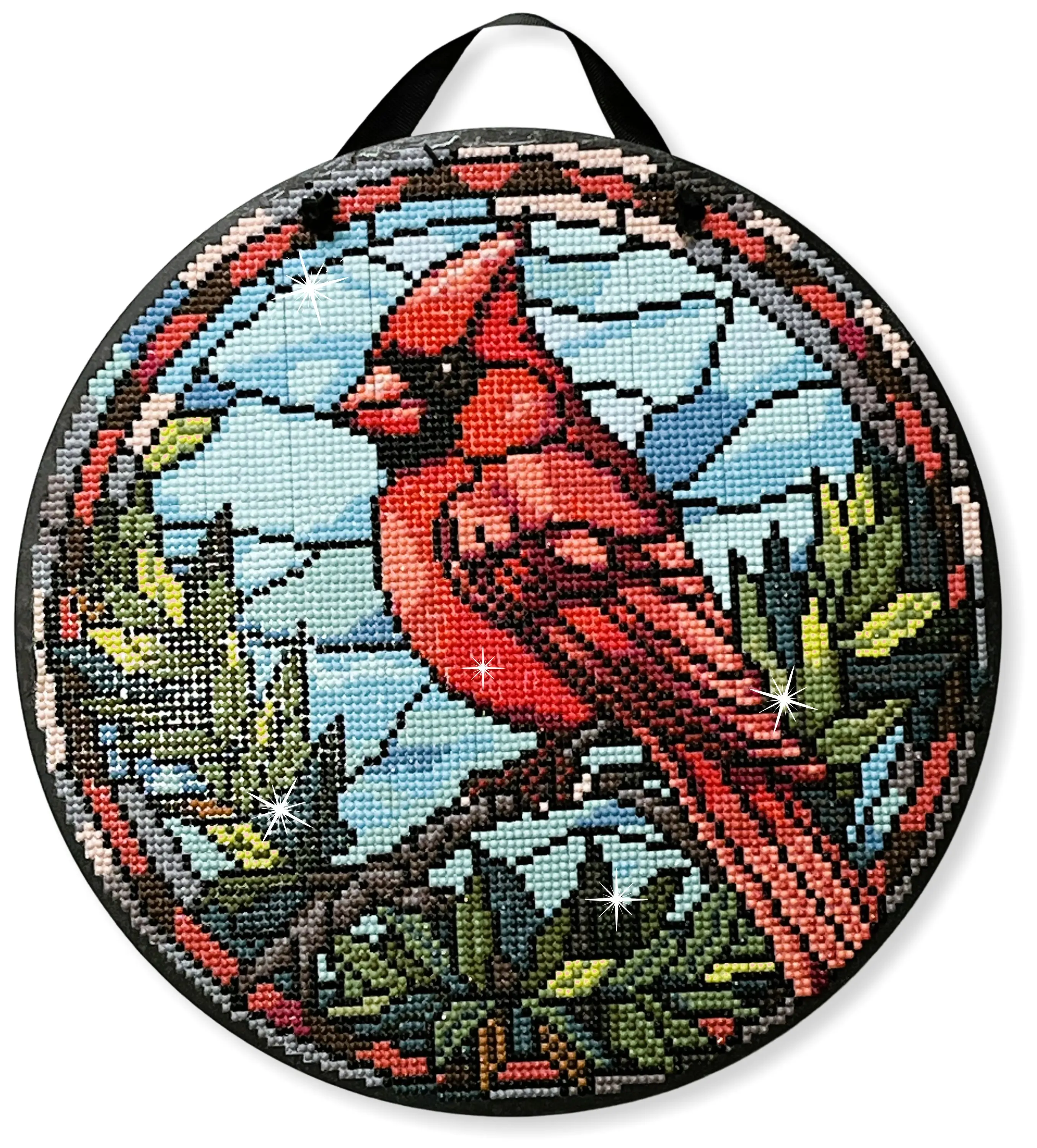 Cardinal Diamond Painting Kit, ROUND Drills, 12.5" Sign