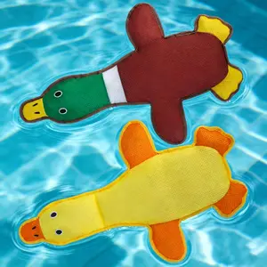 Squeaky Floating  Toys for Water Fetch, Stuffed Duck  Pool Toys with Squeakers, Soft Mesh Interactive Outdoor Summer Essentials for Small Medium Large Dogs, 2 Pack