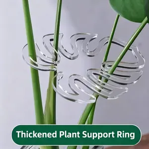 2-Pack Clear Flexible Plant Support Clips - Adjustable Garden Clamps with Non-Slip Grip, for Indoor/Outdoor, Greenhouse, Bonsai, Monstera, Ferns, Peace Lilies - Durable Lightweight Plastic Plant Training Clips, Indoor Plant Care, Modern Clip Design