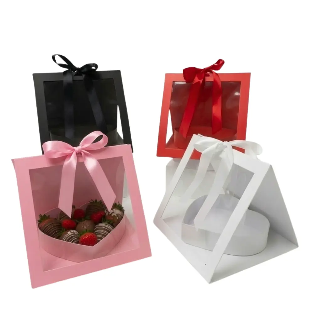 Square Box with Heart Insert, Various Colors, W181