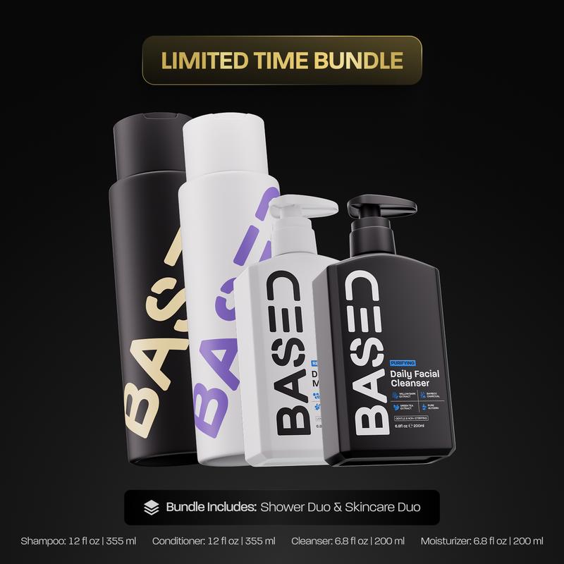 BASED Complete Care Kit | Shower Duo + Skincare Duo | Non-Toxic, Soothing, Effective