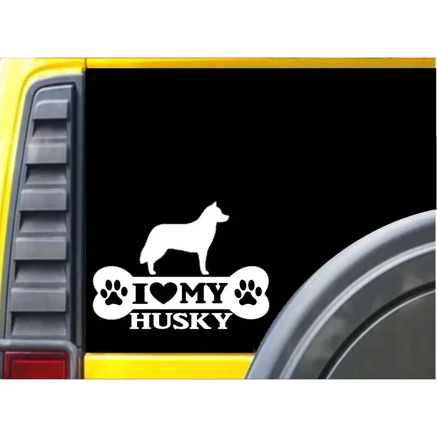 Husky Bone Sticker L019 8 inch siberian dog sled decal