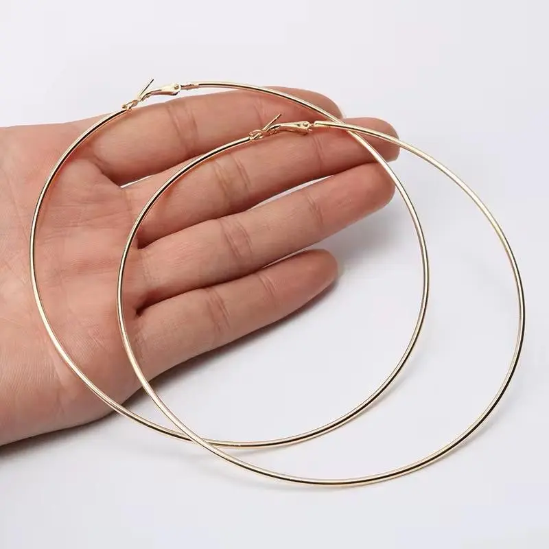 Women's Large Round Statement Hoop Earrings, 100mm Costume Fashion Accessories, Earrings Large Round Statement