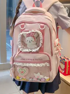 Women's backpack, solid color backpack, letter zipper closure, versatile, fashionable, casual, cute, suitable for students to go to school, campus, travel, shopping, camping, women's backpack, Trendy backpack