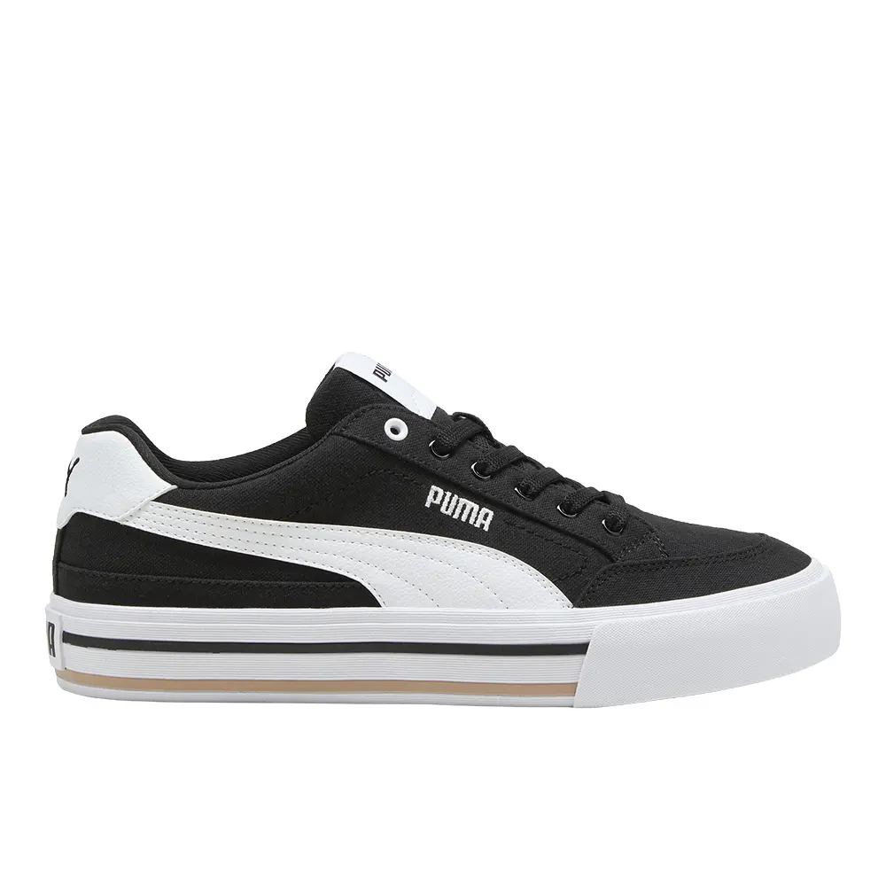 PUMA Mens Court Classic Vulcanized Formstrip Lace Up Sneakers Shoes Casual - Black