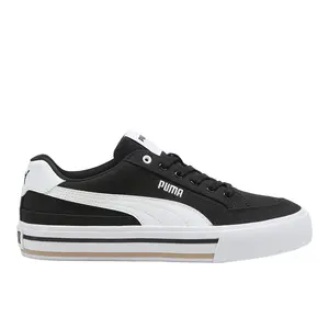 PUMA Mens Court Classic Vulcanized Formstrip Lace Up Sneakers Shoes Casual - Black
