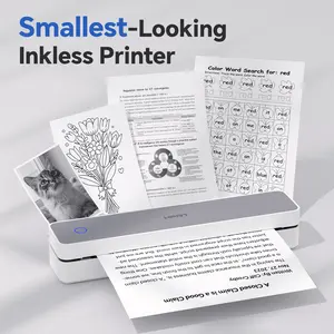 Inkless Portable Bluetooth Thermal Printer Wireless Mobile Printer for Travel and Home Compatible with iOS Android Windows macOS Supports A4 US Letter