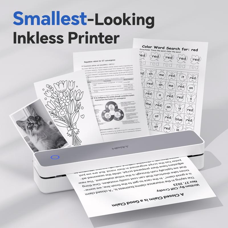 Inkless Portable Bluetooth Thermal Printer Wireless Mobile Printer for Travel and Home Compatible with iOS Android Windows macOS Supports A4 US Letter Inkless Portable Bluetooth Thermal Printer Wireless Mobile Printer for Travel and Home Compatible with iOS Android Windows macOS Supports A4 US Letter