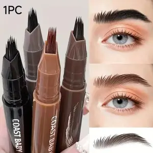 Dual-Action Quick Brow Pencil: Multi-Tip Design for Defined, Natural Brow Shaping + Precise Hairline Filling, Waterproof & Smudge-Proof for Long-Lasting Wear. 3D Fluffy Technology for Instant Transformation, All-Day Wild Brow Look. Dual-Ended Time
