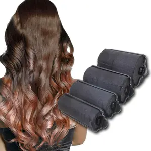 DONNA Silky Satin Foam Rollers – Hair Rollers with Clips, Soft Heatless Foam Curlers for Women, Satin Rollers for Sleeping and Styling, Sponge Hair Rollers for All Hair Types
