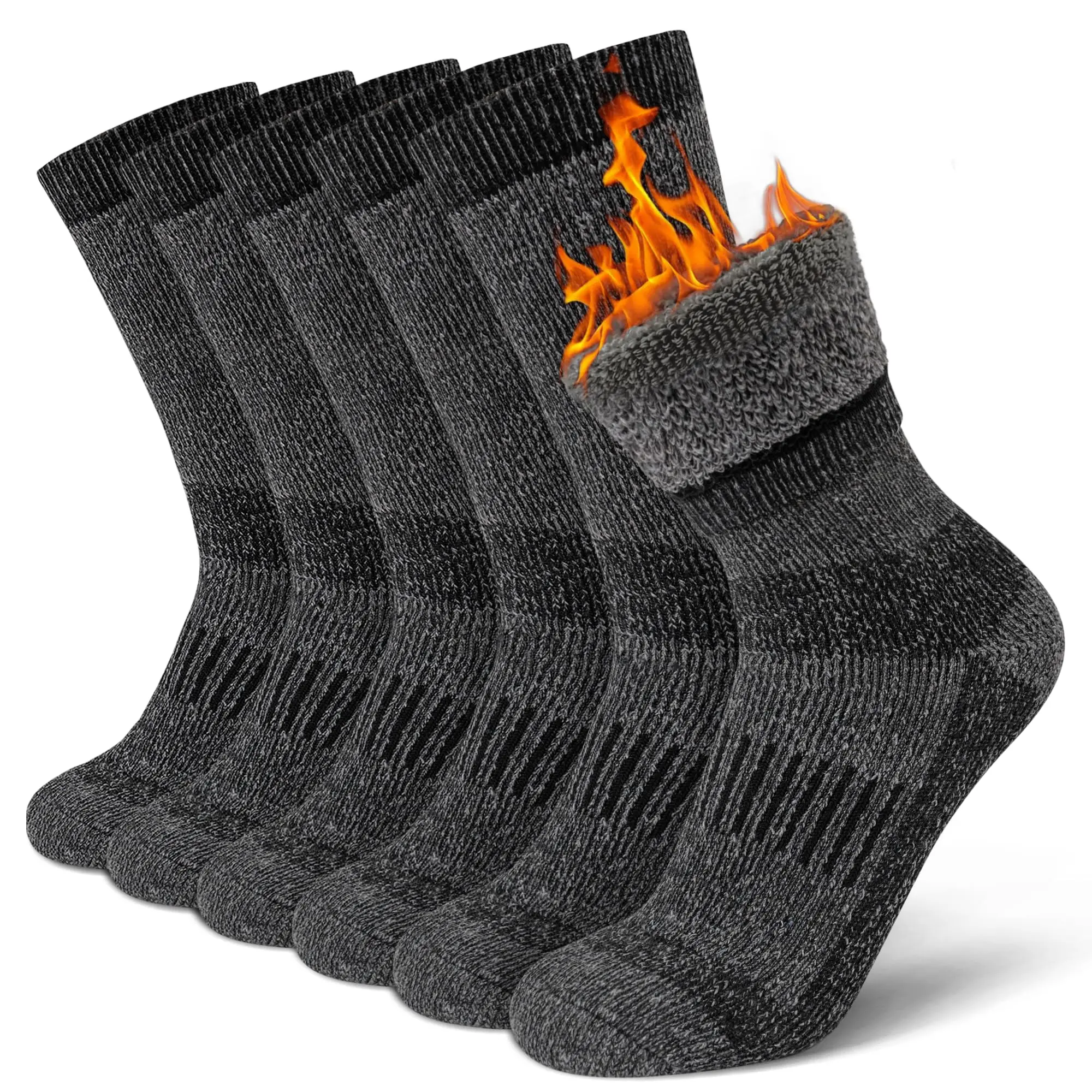 Time May Tell Mens Merino Wool Hiking Cushioning SocksFor Outdoor Wool-Socks-For-Mens 3 Pack|Moisture-Wicking, Breathable Merino Wool Blend with Arch Supportfor Hiking, Camping, Trekking and Cold-Weather