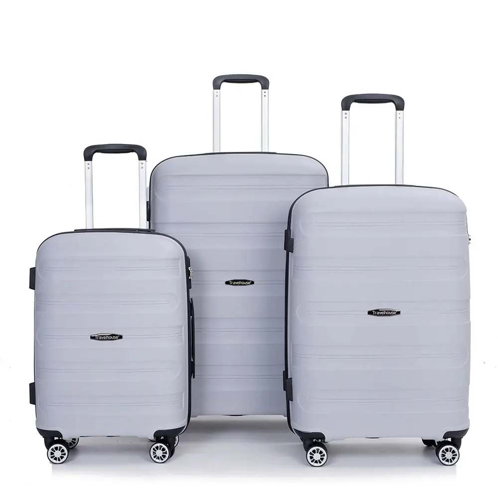 3 Piece Hardshell Suitcase Set - 20", 24", 28" with Multi-Directional Wheels for Family Organizing and Traveling Comfort