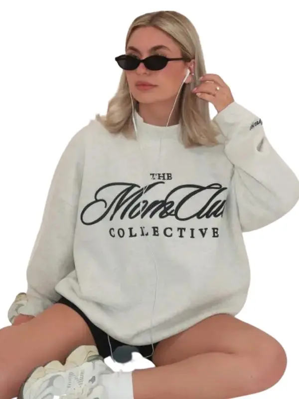 Mom Club Mockneck Sweatshirt, Crewneck, Minimalist Mama Pullover