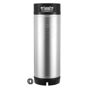 VEVOR Corny Keg, 5 Gallon Ball Lock Keg, SUS304 Cold Brew Kegs with Dual Rubber Handles & Heavy-Duty Rubber Bottom, Brewing Equipment for Home Brewing Party, 1 PCS