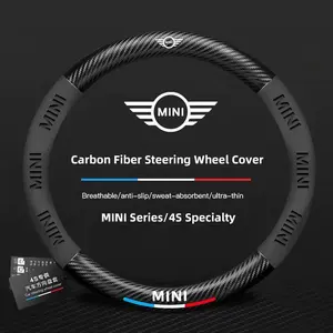 3D Car Racing Steering Wheel Cover Anti Slip Protection Casing For MINI WORKS One Cooper JCW R60 R59 R58 R57 R56 R55 R53 R52 F55