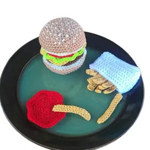 Crochet hamburger/cheeseburger play food