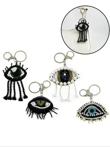 Handmade Tassel Eye Bag Charm, Elegant High-End Tassel Design, Pearl Embellished Handbag Accessory, Perfect for Stylish Bags