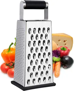 Cheese Grater, Box Grater for Cheese Stainless steel Vegetable Slicer Food Shredder 4-sided Convenience Gadgets for kitchen Utensils