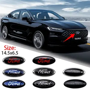 Car Front Badge Emblem 14.5x6.5cm Compatible with Ford Focus Mk2/3, Mondeo, Kuga, Explorer, Transit Connect, Bronco Sport, Mustang