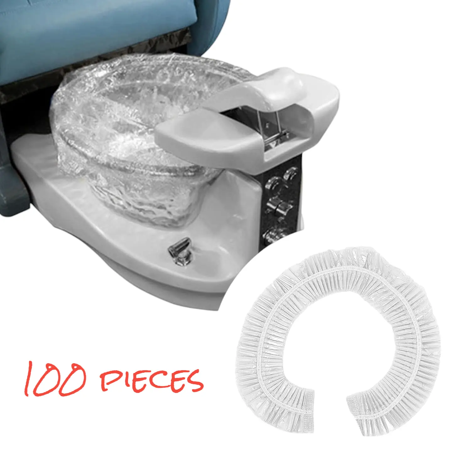 100pc Disposable Spa Chair Liners PrettyClaw Elastic Bags for Pedicure and Foot Fits Most Salon Chair &  Bath Tubs Nail Care  nail tech nail supplies