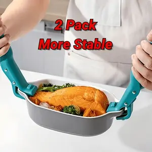 【2 Park】Upgraded Multi-Purpose Anti-Scalding Clip, Multi-Function Anti-Scald Bowl Holder Clip, Hot Bowl Dish Plate Holder Gripper for Kitchen, Anti-Scald Tongs Clamp Holder for Pots,Bowls,Plates and Dishes