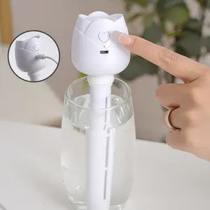 Rose Shape Mini USB Humidifier Portable Water Bottle Atomizer Desktop Hydrating Sprayer for Car Home Office