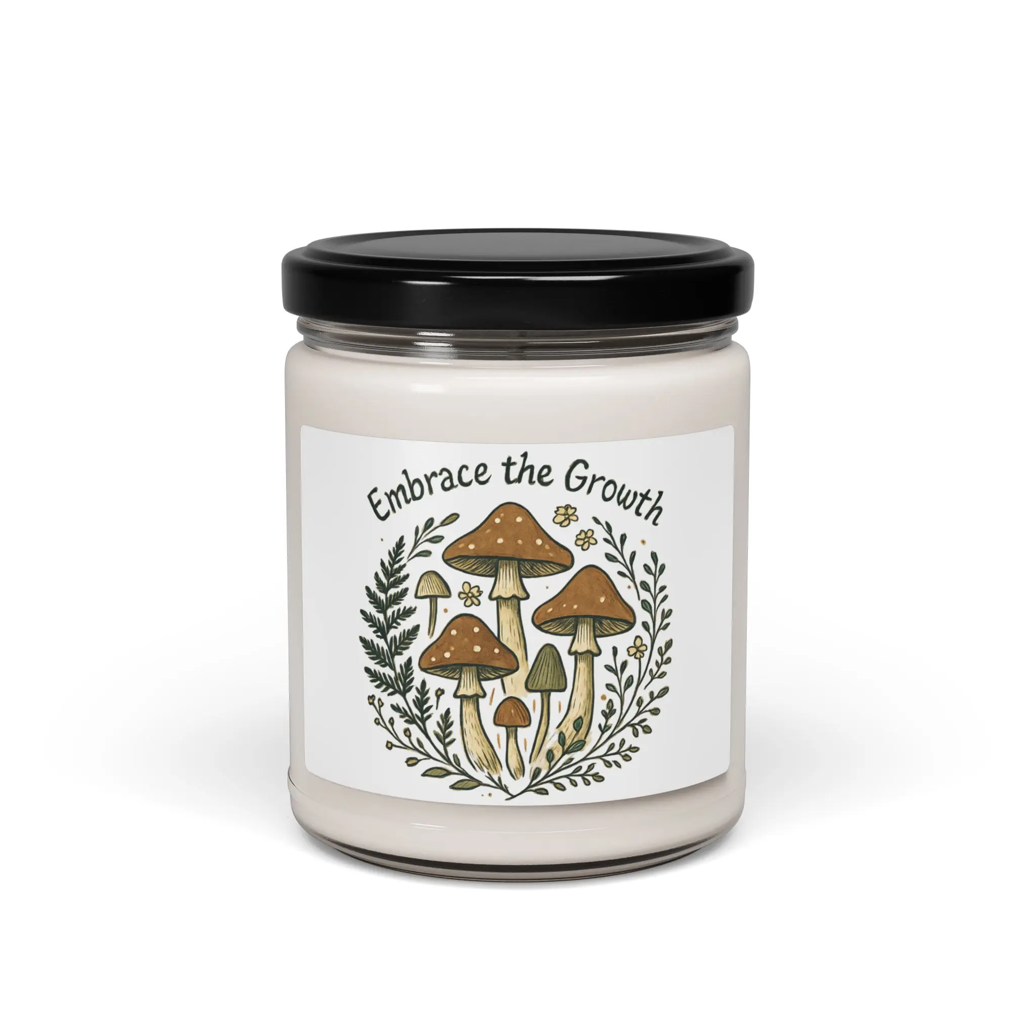 Embrace the Growth Mushroom Illustration Candle | 9oz Soy Candle