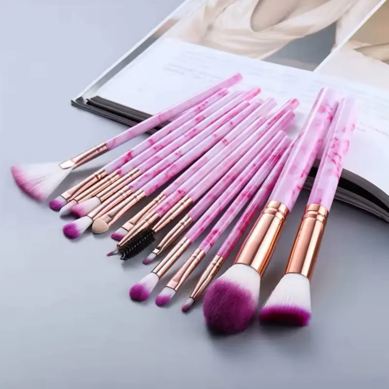 15pcs Marble makeup brushes set