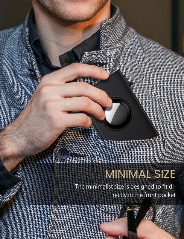 Mens Wallet Card Holder, Smart Pop-Up Leather Card Holder Wallet, Quick Access, RFID Blocking Slim Minimalist - 6-9 Card Capacity & Cash Slot