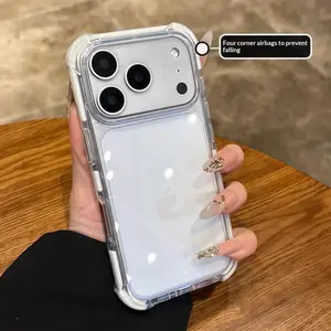 Four-Corner Airbag Shockproof Phone Case for iP 17 Pro Max Transparent Non-Slip Protection Compatible with iP 16 15 14 13 Models