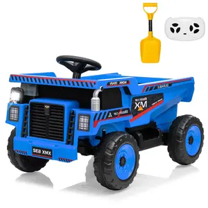 GARVEE 12V Remote Control Ride-on Dump Truck Ride on Tractor - Realistic Look, Durable Construction, Easy Controls, Auto-Lift Bed, Safe Outdoor Play Toy