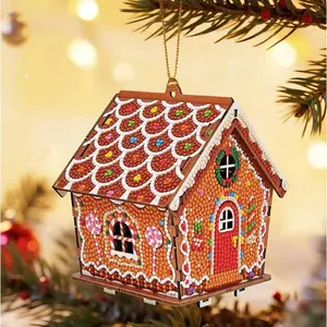 Gingerbread Snowman House Diamond Painting Kit |   DIY 3D Wooden Craft |   For Ages 13+ |   Not a Children's Toy