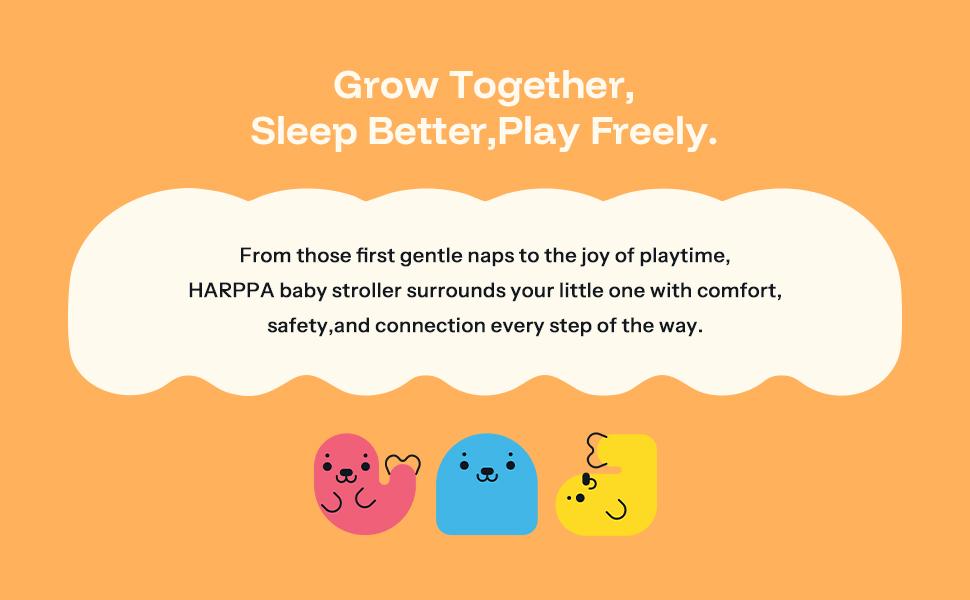 HARPPA Foldable Baby Stroller for Toddlers with Canopy, One Hand Fold with Cup Holder, Multi-Position Recline, Large Storage Basket, For Outdoor & Travel