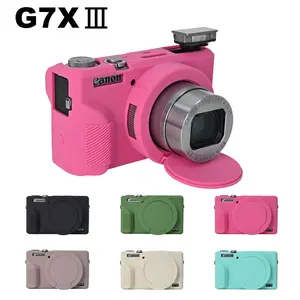 Soft Silicone Rubber Camera Body Case for Canon G7XIII G7X3 Rubber Case Bag with Lens Cap Protective Cover for G7X Mark III