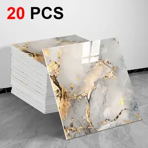 20 Sheets Self-Adhesive Realistic, Waterproof Oilproof Textured Marble Backsplash Wallpaper DIY Decor, Easy Apply for Living Room Bedroom Shop Name Decoration