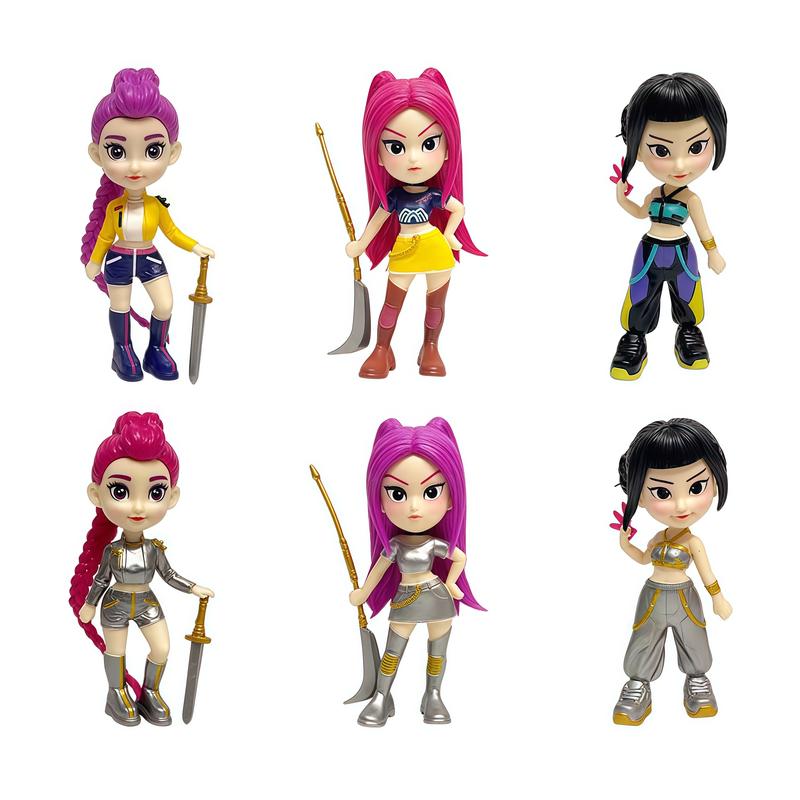 6-Piece KPop Figurine Set – Anime Model Toy Decorations, perfect for home collections and office desk display. An excellent gift choice for Christmas and New Year.