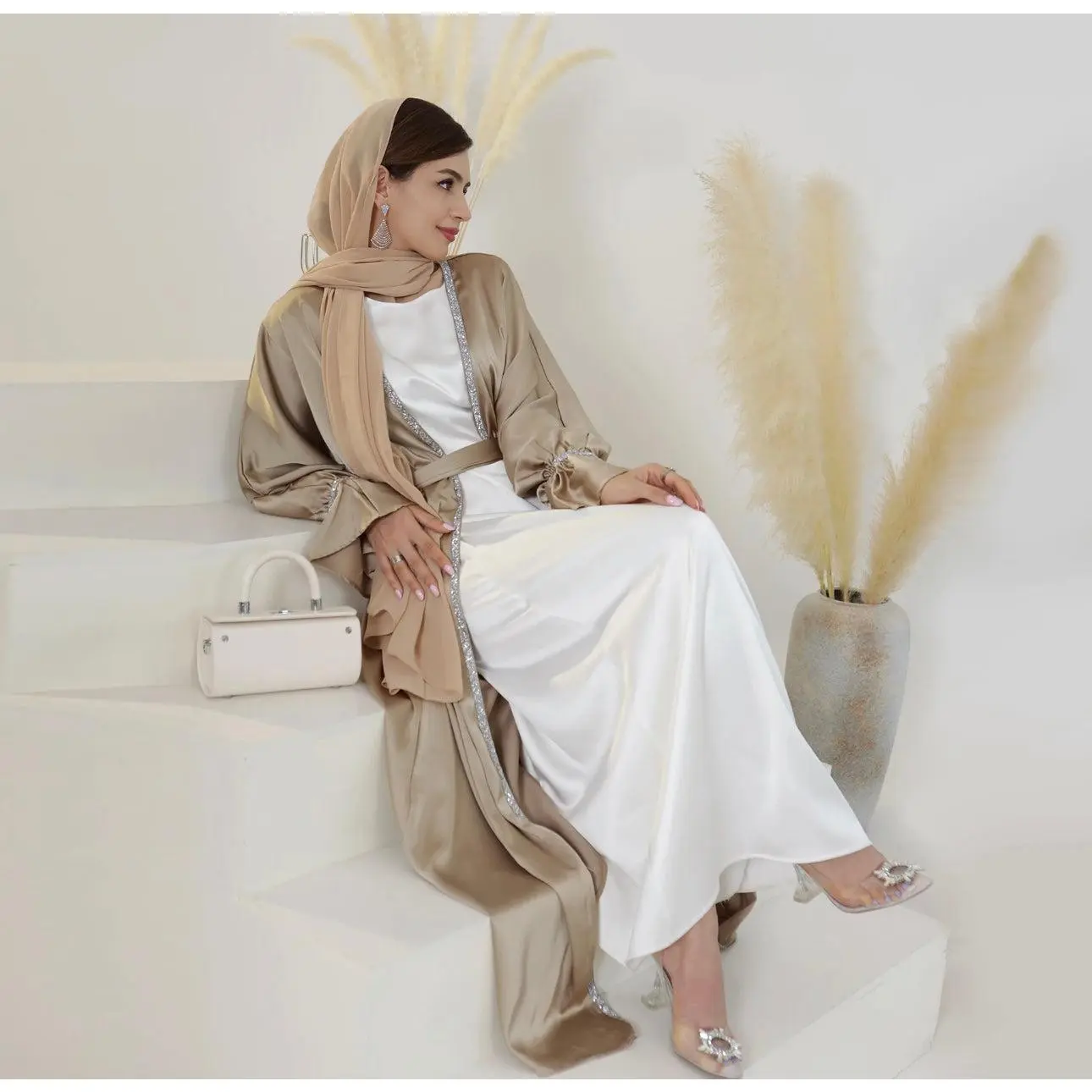 Nia rhinestone  outter coat elegant long