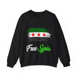 Syria Freedom Flag Sweatshirt, Unisex Heavy Blend Crewneck, Free Syria Anti-War Apparel, Middle East Sweater, Freedom for Syria Shirt