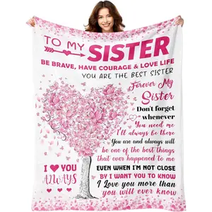 Valentines Day Birthday Gifts for Sister - Sisters Blanket Gifts from Sister - Christmas Valentines Mothers Day Birthday Presents for Sisters Adult - to My Sis Throw Blanket