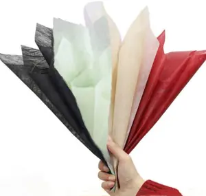 Hand-Drawn Tissue Flower Wrapping Paper Korean Non-Woven  Floral Bouquet Wraps Pleated Withdrawable Flower Bouquet Lining Paper for Florist Packaging Arrangement, 160 Sheets