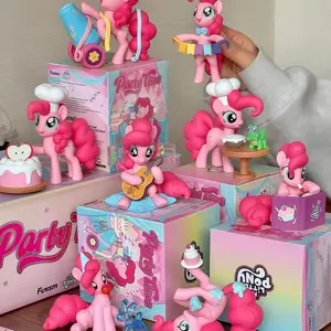 1/9pcs Pink pony Party time! Cute Becci figurine surprise handcrafted decoration item, made of PVC material, suitable for decorating the tabletop, bedroom party venue, and can be used as a decoration gift for home.