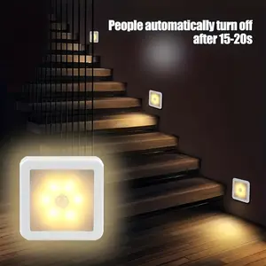 Inductive Stairwell Wall Light, Battery-Powered, Suitable for Under Cabinets, Corridors, No Batteries Included, Simple Design, Durable Structure, Easy Installation, Christmas Decor Light, Smart Night Light, Ambient Night Lights, 6 LED Beads