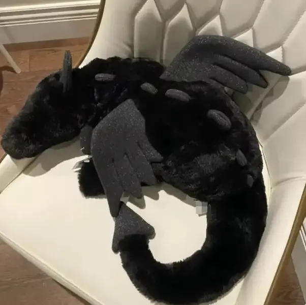 Jellycat Onyx Dragon Plush Toy – Soft Black Dragon Stuffed Animal with Sparkly Wings, Adorable Fantasy Collectible Gift
