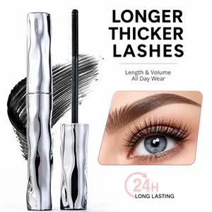 Waterproof Quick-Drying Curling Mascara - Upgraded Iron Rod Mascara with Steel Tube Eyelash Primer, Long-Lasting, Clump-Free, Smudge-Proof, Creates Long, Thick, 3D Eyelashes (For Wipes Complementary Use)