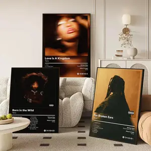 Singer T-Tems Album Cover Painting Calligraphy Canvas Wall Art｜Gallery-Grade Waterproof Poster｜Fade-Resistant & Scratch-Proof｜Perfect Gift & Home Decor｜Living Room, Bedroom, Home Decoration｜Multiple Size